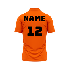 Next Print Polo Neck Printed Jersey Orange Design 40