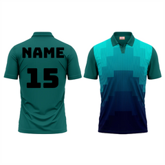 Next Print Polo Neck Printed Jersey Green NP00131