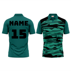 Next Print Polo Neck Printed Jersey Green NP0017