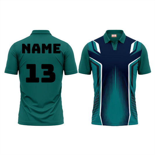 Next Print Polo Neck Printed Jersey Green NP50000174