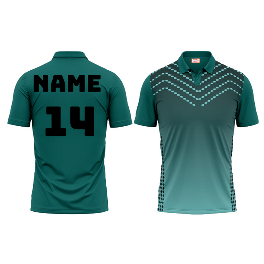 Next Print Polo Neck Printed Jersey Green NP5000035