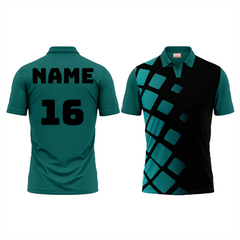 Next Print Polo Neck Printed Jersey Green NP00203