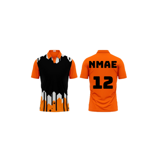 Next Print Polo Neck Printed Jersey Orange Design 37