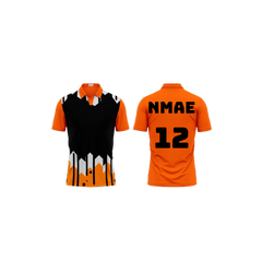 Next Print Polo Neck Printed Jersey Orange Design 37