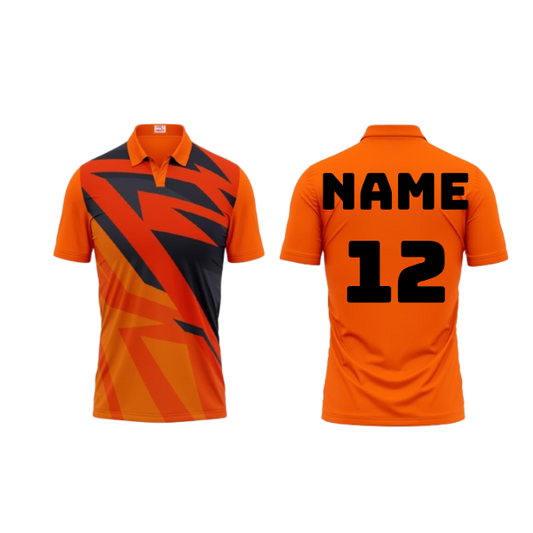 Next Print Polo Neck Printed Jersey Orange Design 34