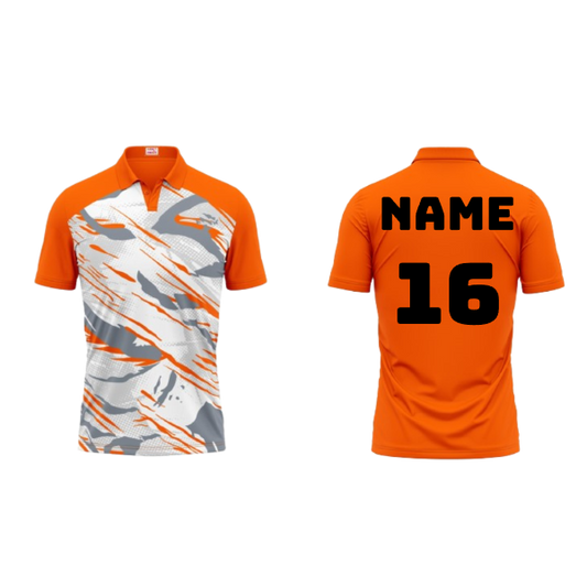 Next Print Polo Neck Printed Jersey Orange Design 28