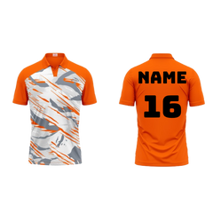 Next Print Polo Neck Printed Jersey Orange Design 28