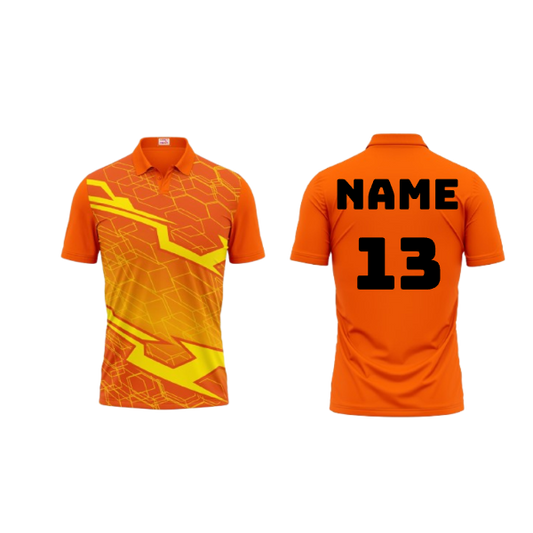 Next Print Polo Neck Printed Jersey Orange Design 29