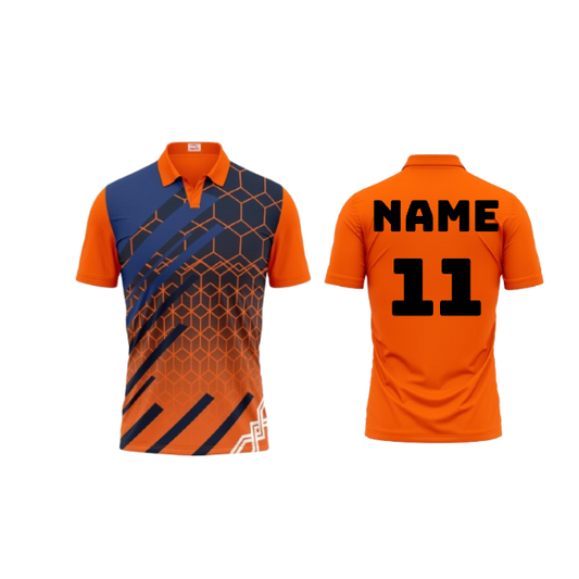 Next Print Polo Neck Printed Jersey Orange Design 27