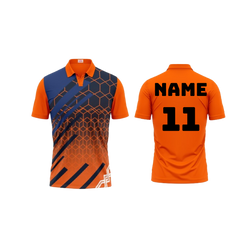 Next Print Polo Neck Printed Jersey Orange Design 27