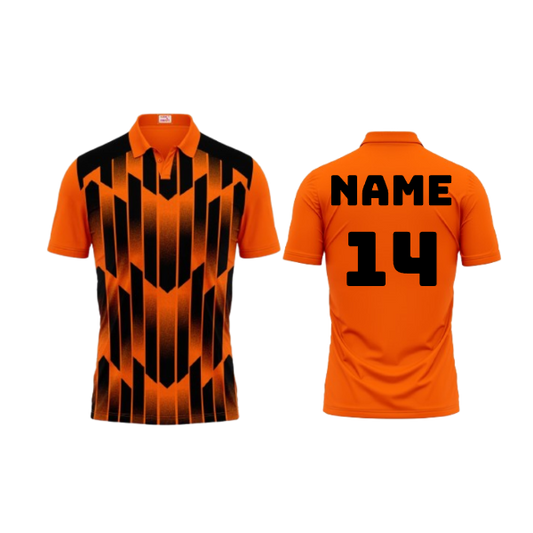 Next Print Polo Neck Printed Jersey Orange Design 26