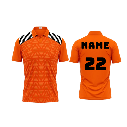 Next Print Polo Neck Printed Jersey Orange Design 25