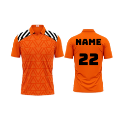 Next Print Polo Neck Printed Jersey Orange Design 25