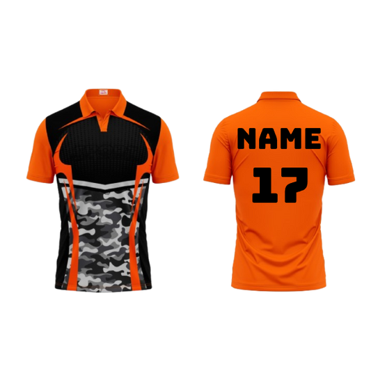 Next Print Polo Neck Printed Jersey Orange Design 24