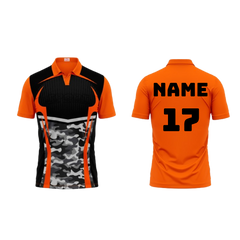 Next Print Polo Neck Printed Jersey Orange Design 24