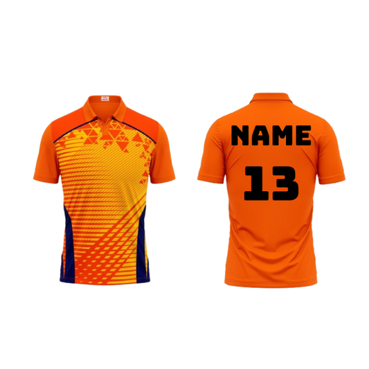 Next Print Polo Neck Printed Jersey Orange Design 22