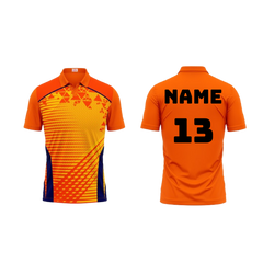 Next Print Polo Neck Printed Jersey Orange Design 22