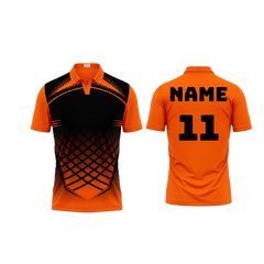 Next Print Polo Neck Printed Jersey Orange Design 21