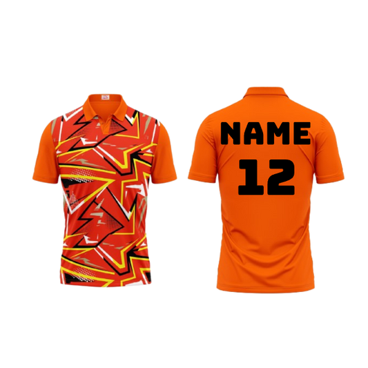 Next Print Polo Neck Printed Jersey Orange Design NP0000S242