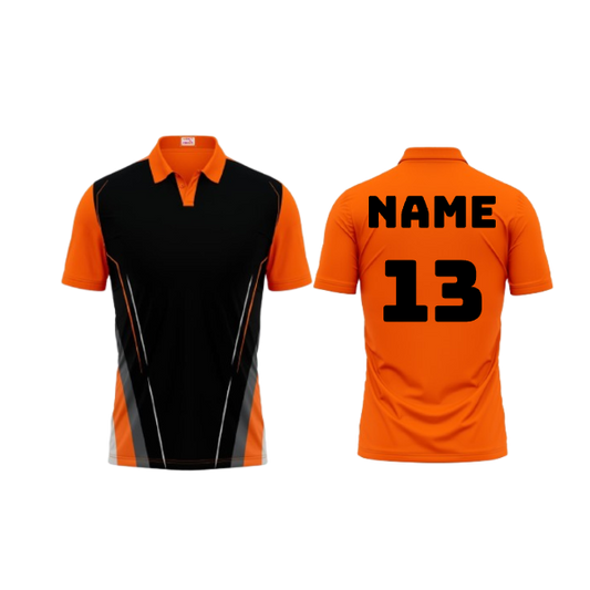 Next Print Polo Neck Printed Jersey Orange Design 17