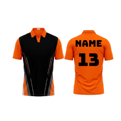 Next Print Polo Neck Printed Jersey Orange Design 17