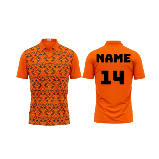 Next Print Polo Neck Printed Jersey Orange Design  18