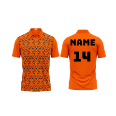 Next Print Polo Neck Printed Jersey Orange Design 18