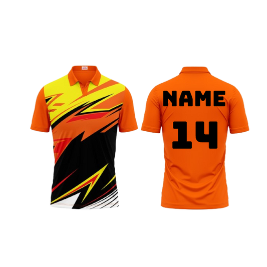 Next Print Polo Neck Printed Jersey Orange Design 16