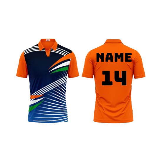 Next Print Polo Neck Printed Jersey Orange Design 15