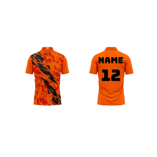 Next Print Polo Neck Printed Jersey Orange Design 31