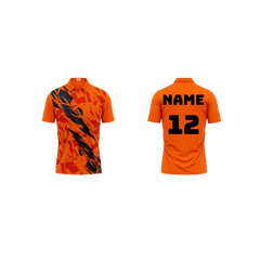 Next Print Polo Neck Printed Jersey Orange Design 31