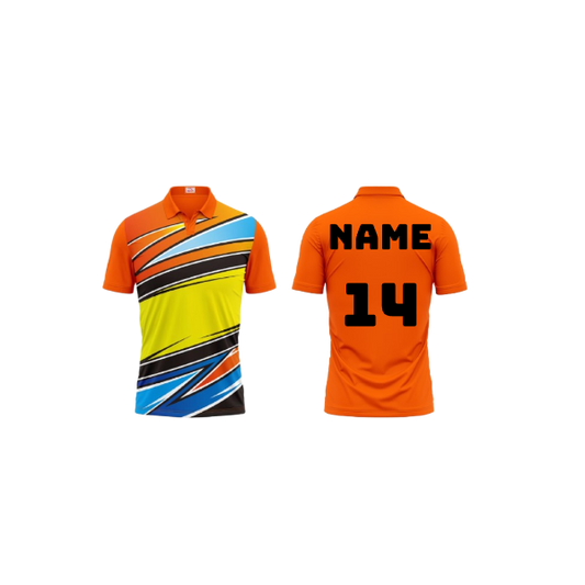 Next Pint Polo Neck Printed Jersey Orange Design 31