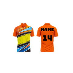 Next Pint Polo Neck Printed Jersey Orange Design 31