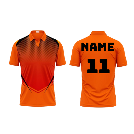 Next Print Polo Neck Printed Jersey Orange Design 1