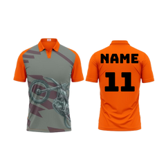 Next Print Polo Neck Printed Jersey Orange Design 14