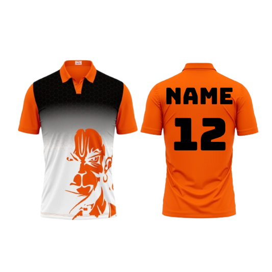 Next Print Polo Neck Printed Jersey Orange Design 13