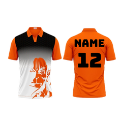 Next Print Polo Neck Printed Jersey Orange Design 13