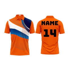 Next Print Polo Neck Printed Jersey Orange Design 12