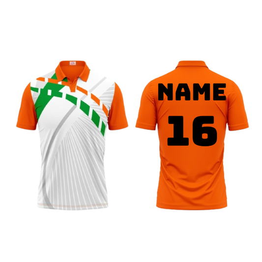 Next Print Polo Neck Printed Jersey Orange Design 8