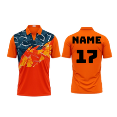 Next Print Polo Neck Printed Jersey Orange Design NP00223