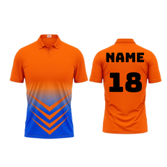 Next Print Polo Neck Printed Jersey Orange Design 6