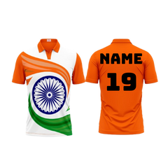 Next Print Polo Neck Printed Jersey Orange Design 5