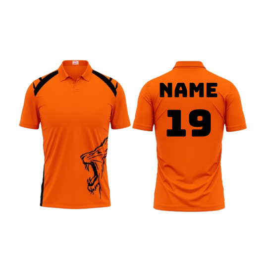 Next Print Polo Neck Printed Jersey Orange Design 4