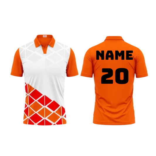 Next Print Polo Neck Printed Jersey Orange Design 3
