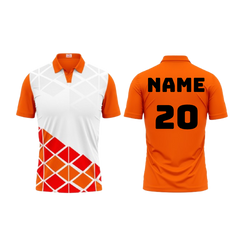 Next Print Polo Neck Printed Jersey Orange Design 3