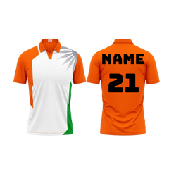 Next Print Polo Neck Printed Jersey Orange Design 2