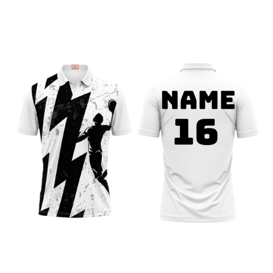 Next Print Customized Polo Neck White Jersey NPTS96