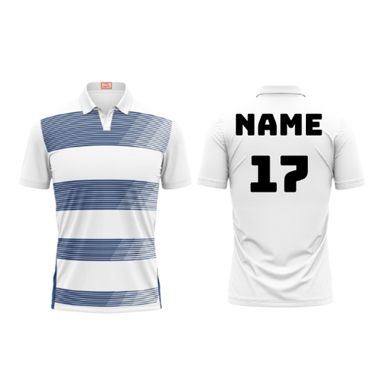Next Print Customized Polo Neck White Jersey NPTS95