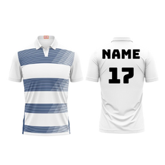 Next Print Customized Polo Neck White Jersey NPTS95