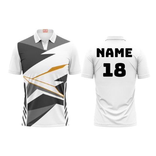 Next Print Customized Polo Neck White Jersey NPTS91
